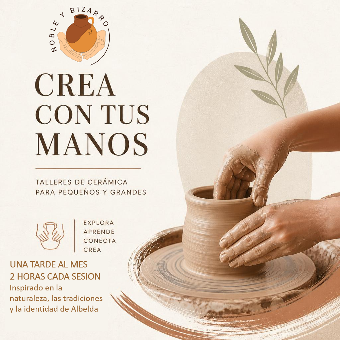 Crea con tus manos.- Talleres de Cerámica para peques y grandes.- Ayto de Albelda