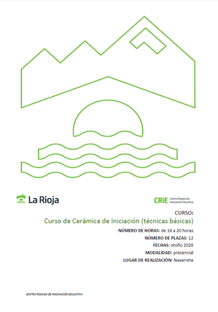 CRIE PROFESORADO- Curso de Cerámica de Iniciación (técnicas básicas)- Gobierno de La Rioja 