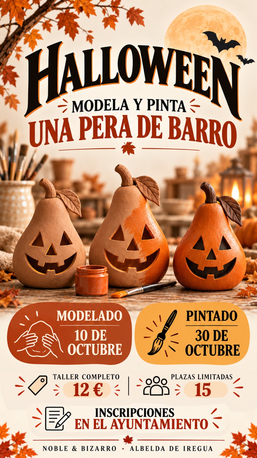 Pera de barro para Halloween: ¡Barro y Creatividad en Albelda!